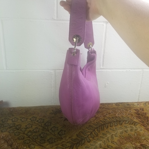 Vtg y2k The Sak bubblegum pink leather shoulder bag - Picture 3 of 10